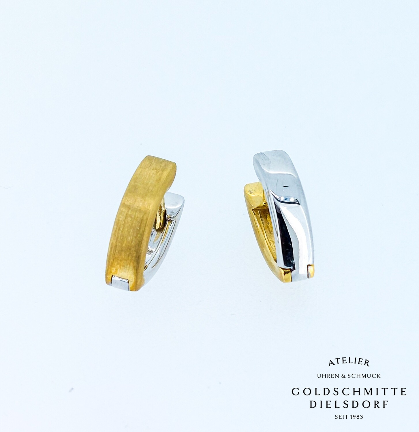 Creolen bicolor Gelbgold 750 / Weissgold 750