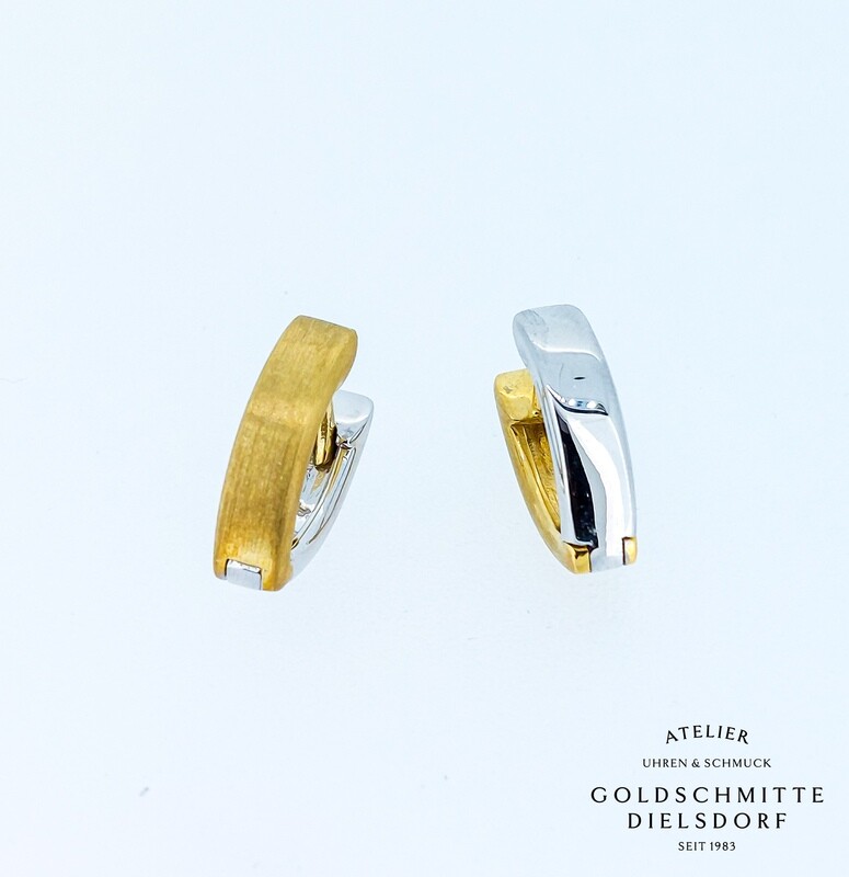 Creolen bicolor Gelbgold 750 / Weissgold 750
