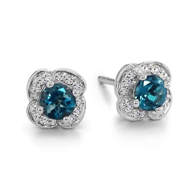 Ohrstecker mit Topas und Brillant - Entourage Weissgold 750