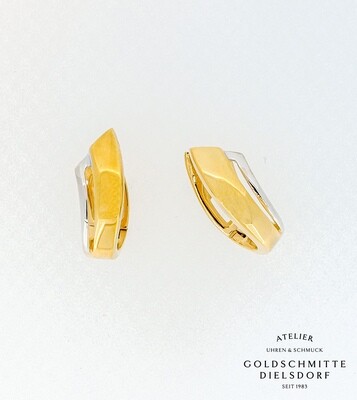 Klappcreolen bicolor Gelbgold 750 / Weissgold 750