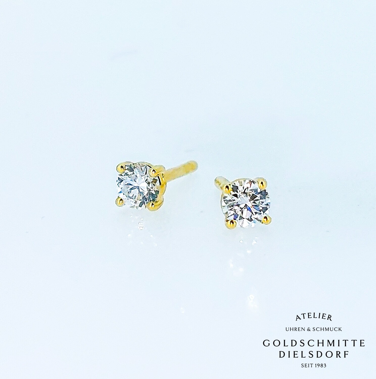 Solitär - Ohrstecker mit 2 Brillanten Gelbgold 750 Solitär - Ohrstecker mit 2 Brillanten Gelbgold 750