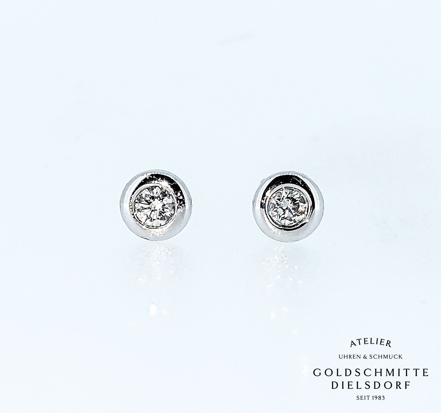 Solitär - Ohrstecker mit 2 Brillanten Weissgold 750