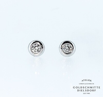 Solitär - Ohrstecker mit 2 Brillanten Weissgold 750