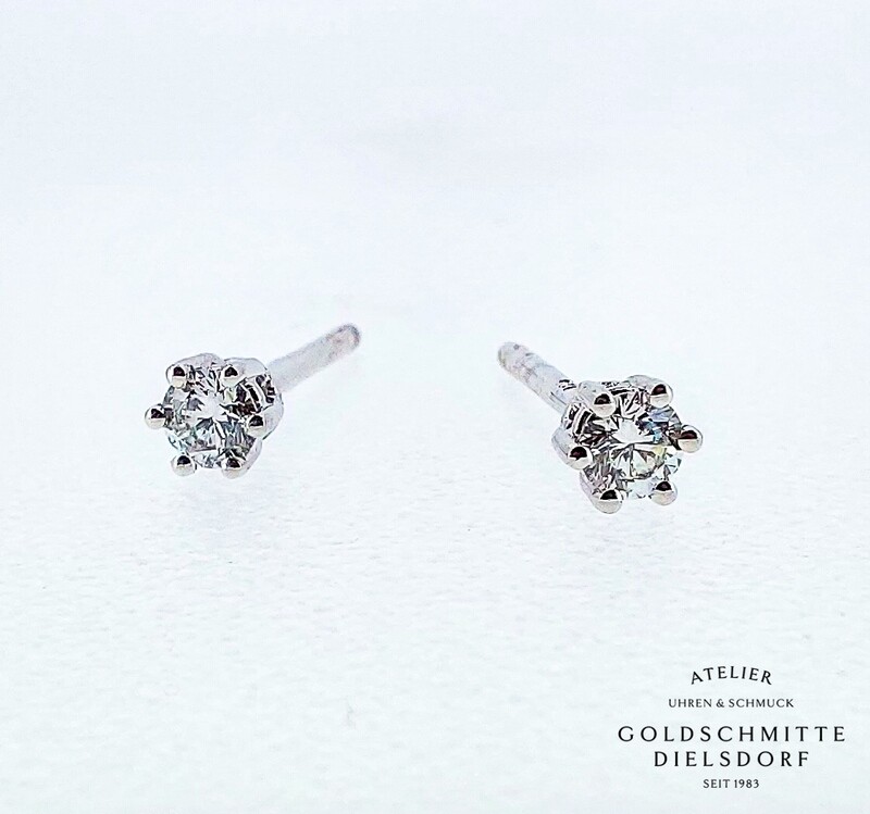 Solitär - Ohrstecker mit 2 Brillanten Weissgold 750 Solitär - Ohrstecker mit 2 Brillanten Weissgold 750