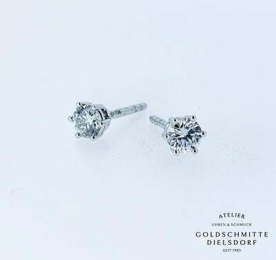 Solitär - Ohrstecker mit 2 Brillanten Weissgold 750 Solitär - Ohrstecker mit 2 Brillanten Weissgold 750