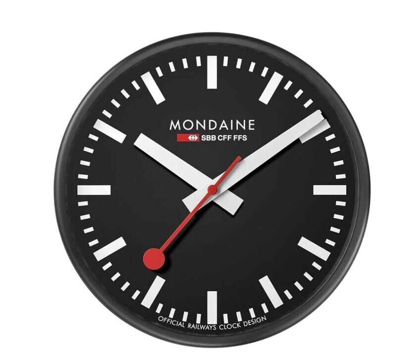 Mondaine SBB Wanduhr schwarz