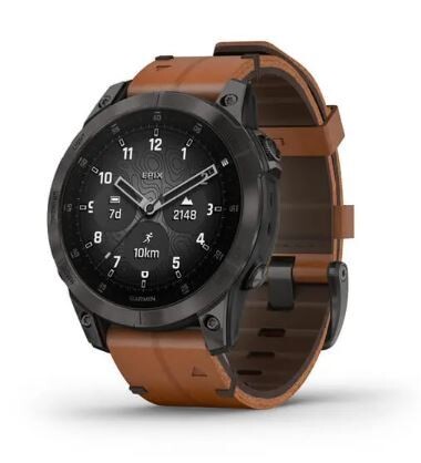 Garmin Epix 2 - Saphir Leder braun