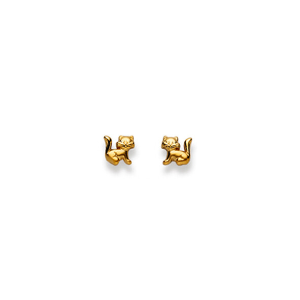 Kinder Ohrstecker KATZE Gelbgold 750 Kinder Ohrstecker KATZE Gelbgold 750