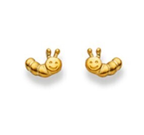 Kinder Ohrstecker WURM Gelbgold 750 Kinder Ohrstecker WURM Gelbgold 750