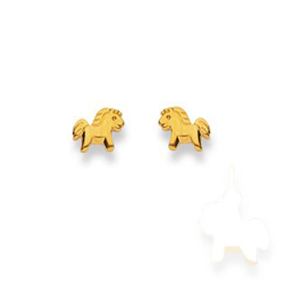 Kinder Ohrstecker PFERD Gelbgold 750 Kinder Ohrstecker PFERD Gelbgold 750
