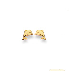 Kinder Ohrstecker DELPHIN Gelbgold 750