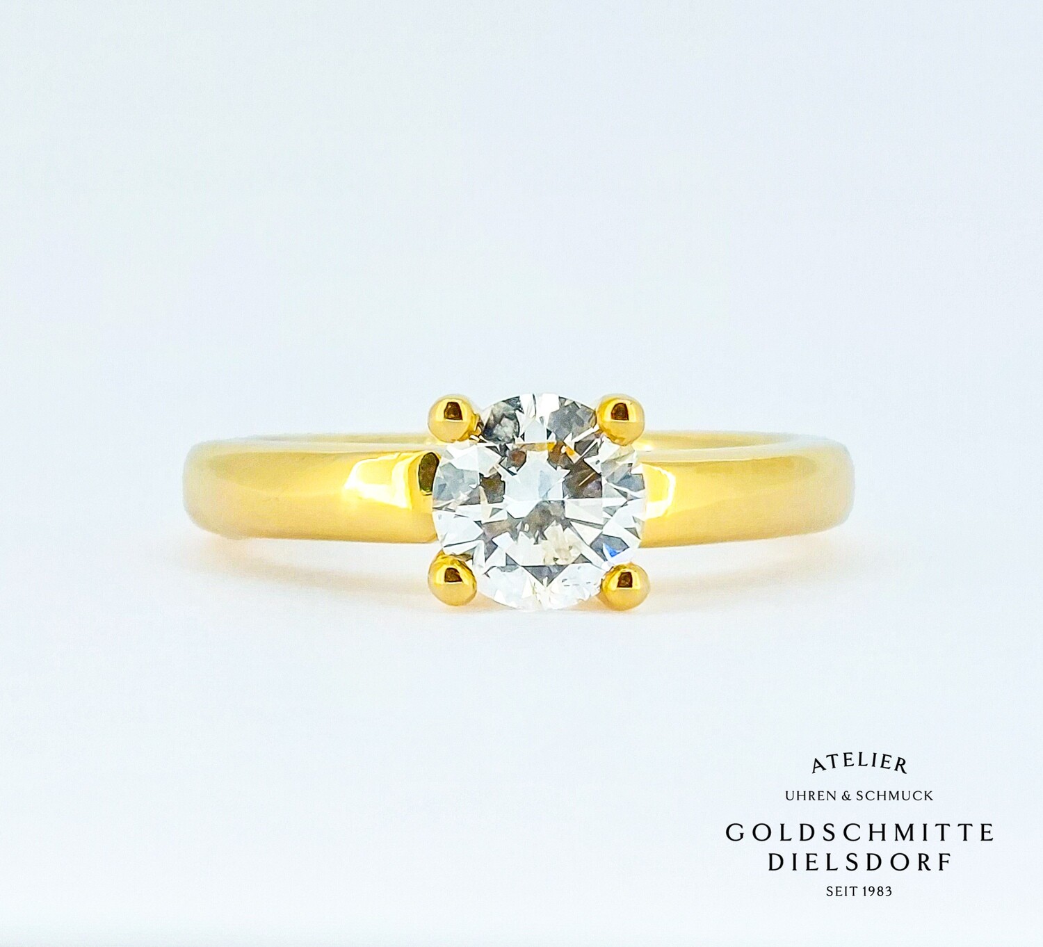 Solitär Ring mit 1 Brillant in Gelbgold 750 Solitär Ring mit 1 Brillant in Gelbgold 750