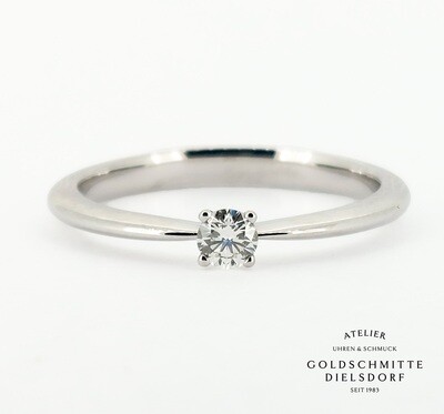 Solitär Ring mit 1 Brillant Weissgold 750