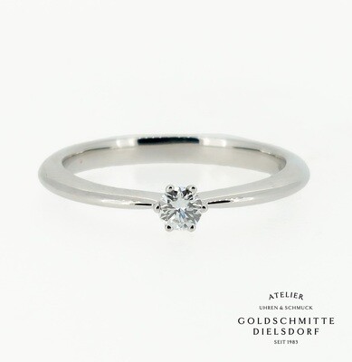 Solitär Ring mit 1 Brillant Weissgold 750