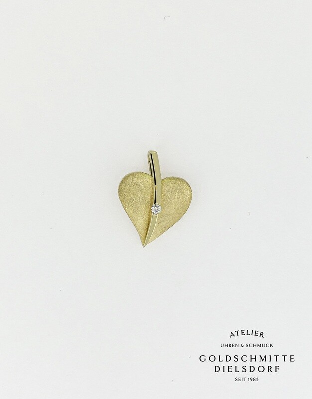 Anhänger HERZ mit 1 Brillant Gelbgold 750