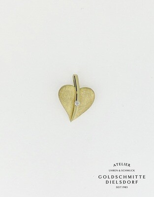 Anhänger HERZ mit 1 Brillant Gelbgold 750