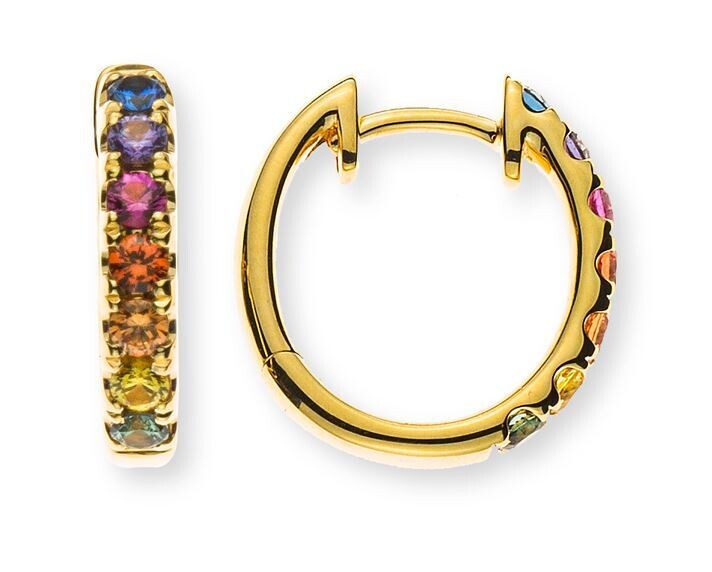 Klappcreolen "Rainbow" Gelbgold 750