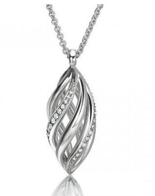 Anhänger mit Halskette Weissgold 750