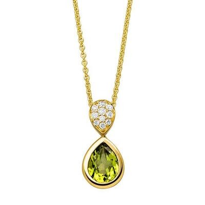 Anhänger mit Peridot und Halskette Gelbgold 750
