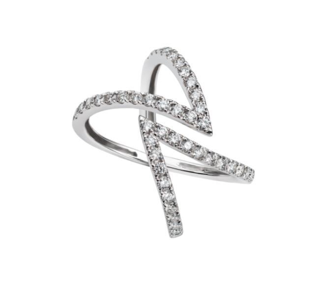 Damenring mit 44 Brillanten Weissgold 750