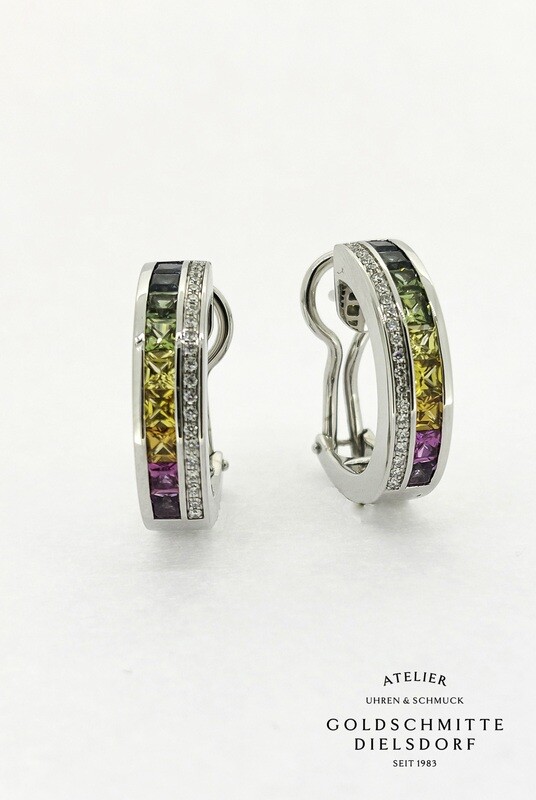 Steckohrclip Rainbow Weissgold 750 Steckohrclip Rainbow Weissgold 750