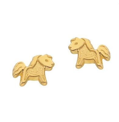 Kinder Ohrstecker PONY Gelbgold 750