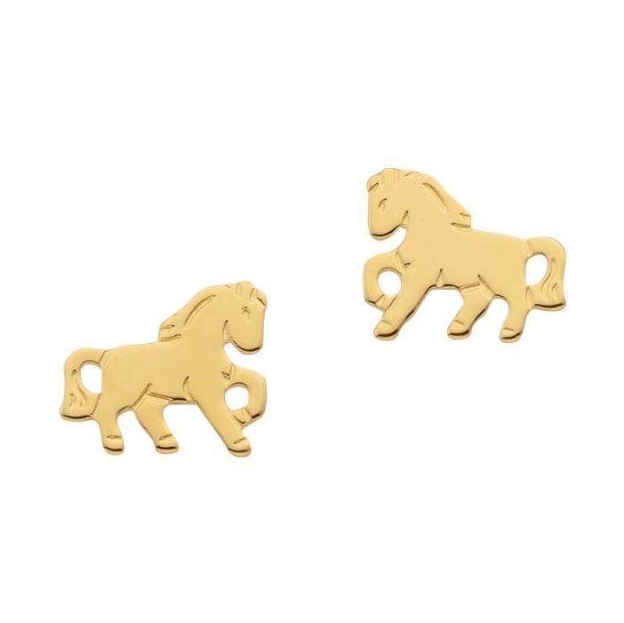 Kinder Ohrstecker PFERD Gelbgold 750