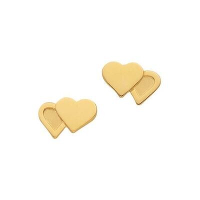 Ohrstecker DOPPELHERZ Gelbgold 750