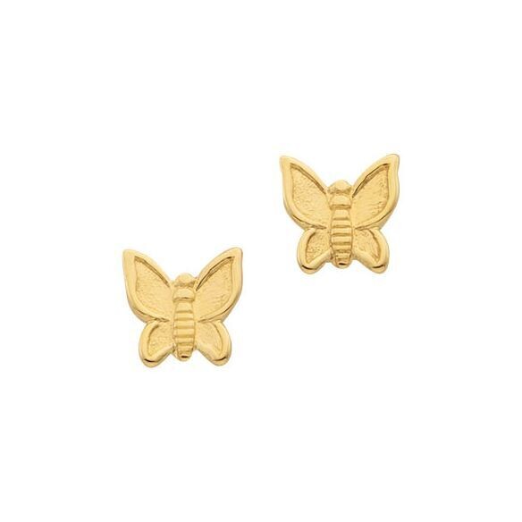 Kinder Ohrstecker SCHMETTERLING Gelbgold 750