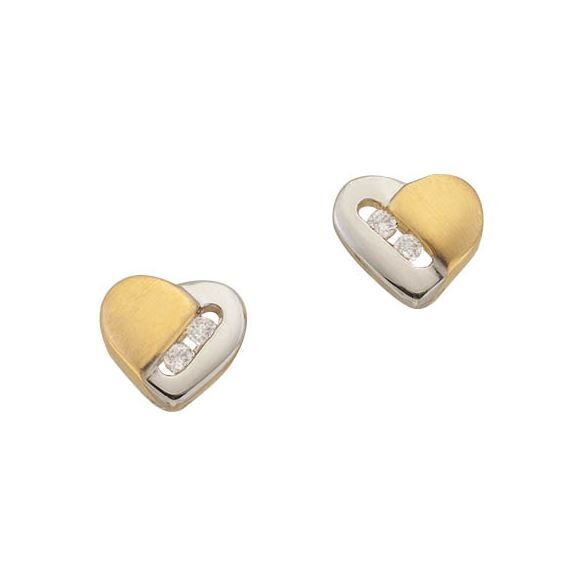 Ohrstecker HERZ bicolor mit Brillanten
