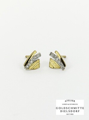 Ohrstecker bicolor mit 12 Brillanten