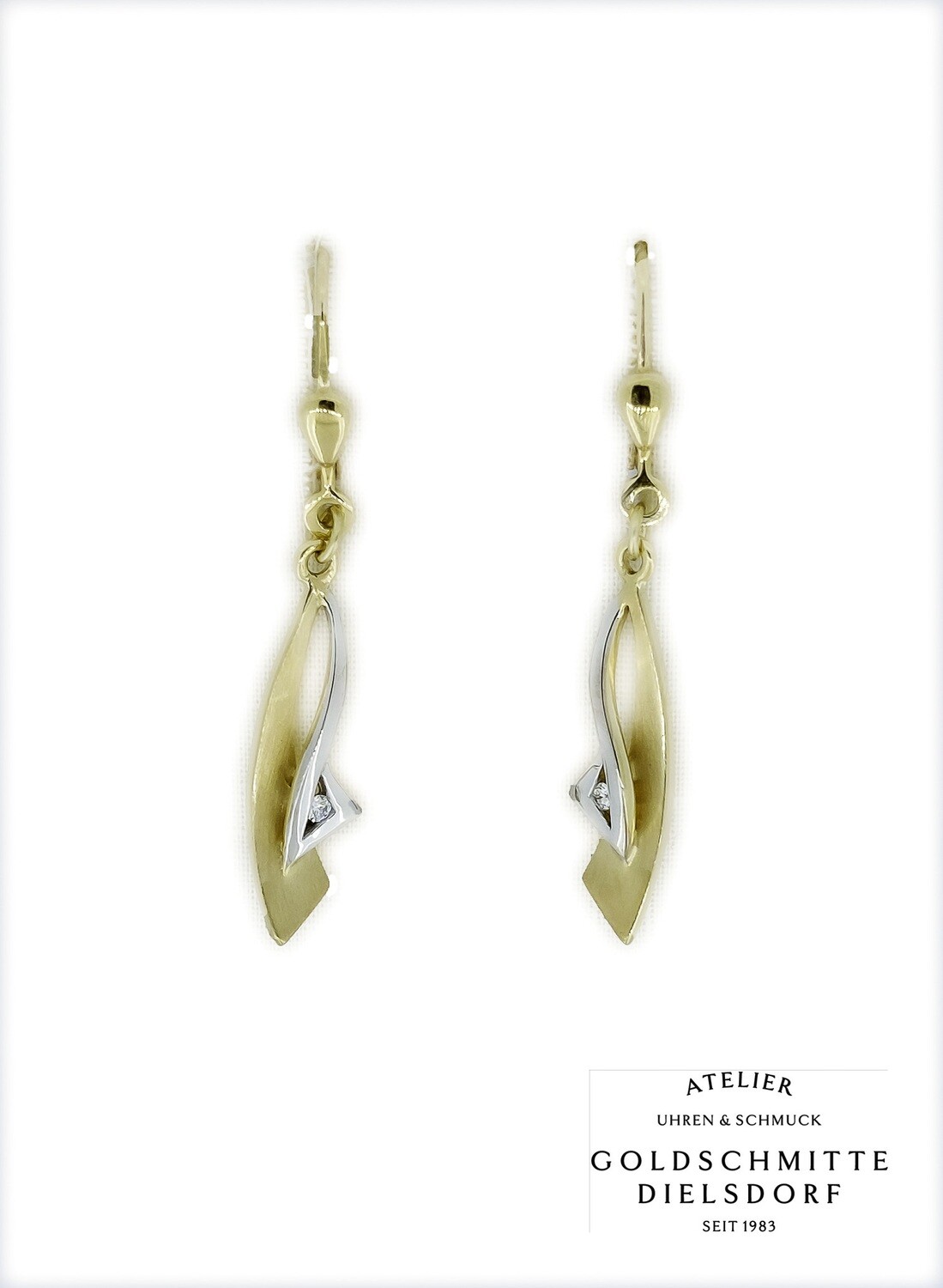 Ohrhänger in Fantasie Form bicolor GG/WG750 Ohrhänger in Fantasie Form bicolor GG/WG750