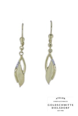 Ohrhänger in Fantasie Form bicolor GG/WG750