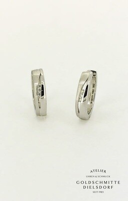 Klappcreolen Weissgold 750 mit 6 Brillanten