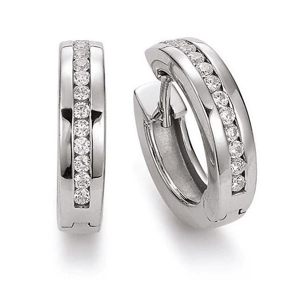 Creolen Silber 925 mit 26 Zirkonia