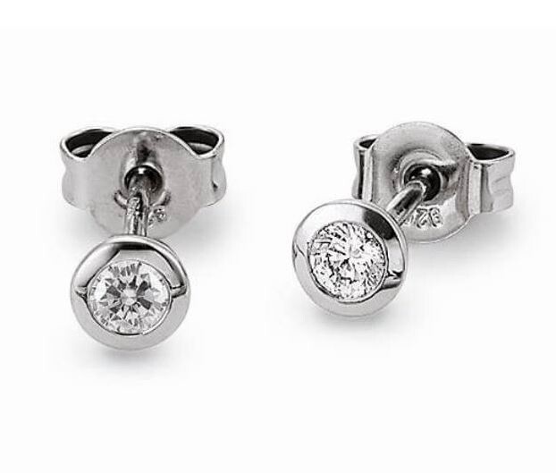 Ohrstecker mit 2 Zirkonia Silber 925