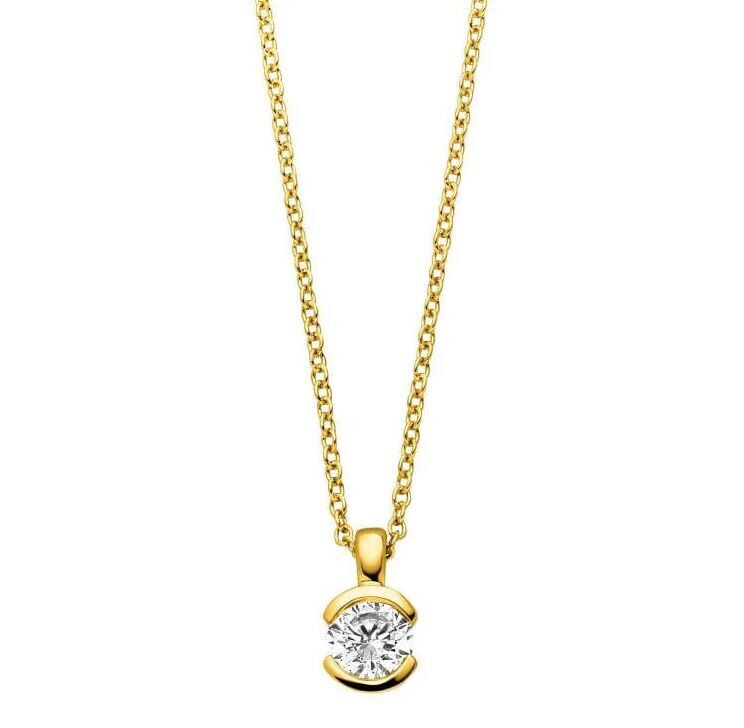 Collitär Silber 925 vergoldet mit 1 Zirkonia Collitär Silber 925 vergoldet mit 1 Zirkonia