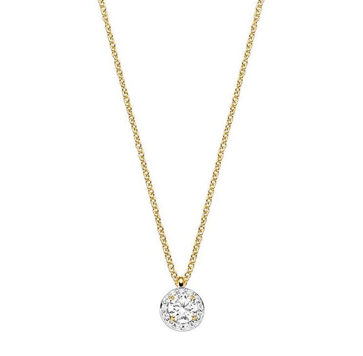 Collitär Silber 925 vergoldet mit 14 Zirkonia