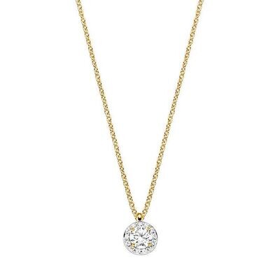 Collitär Silber 925 vergoldet mit 14 Zirkonia
