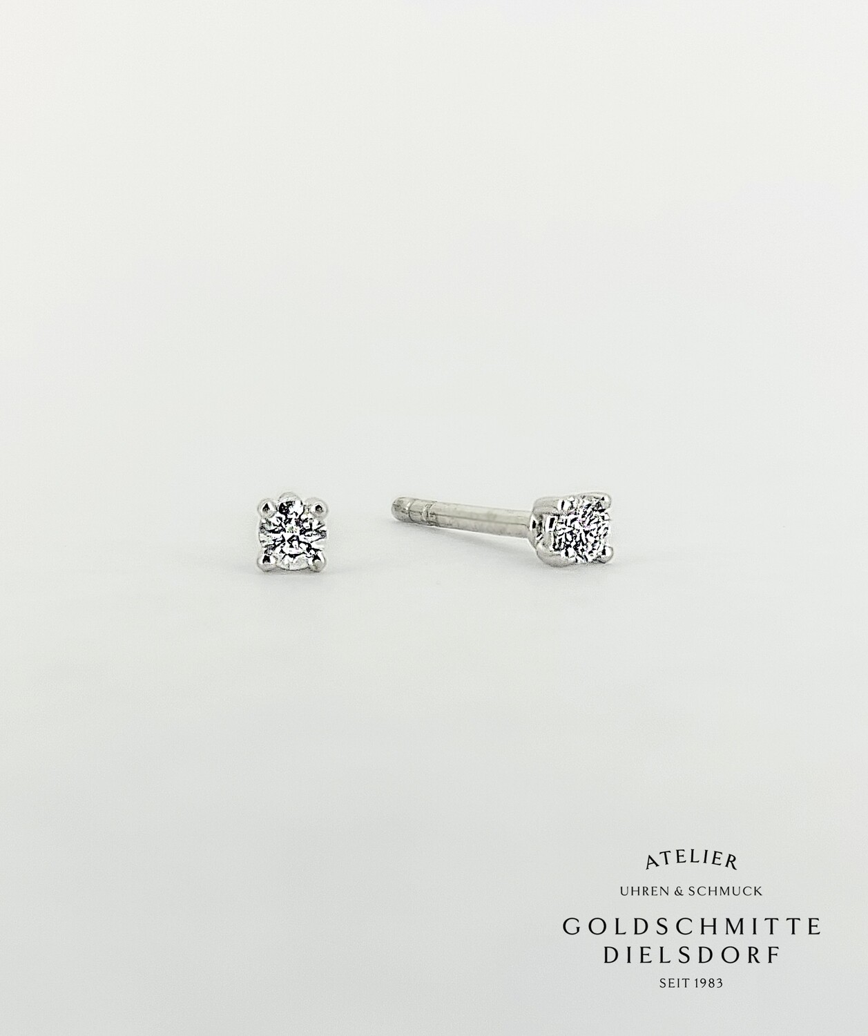 Solitär - Ohrstecker mit 2 Brillanten Weissgold 750