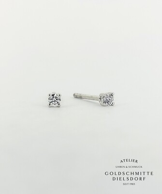 Solitär - Ohrstecker mit 2 Brillanten Weissgold 750
