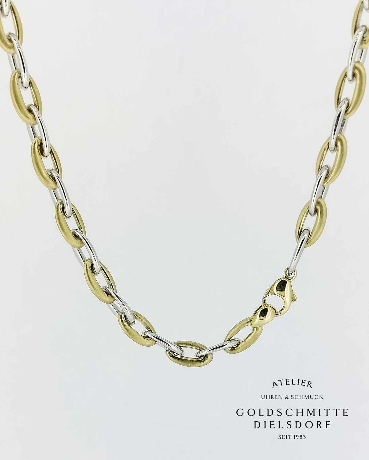 Halskette bicolor Gelbgold / Weissgold 750