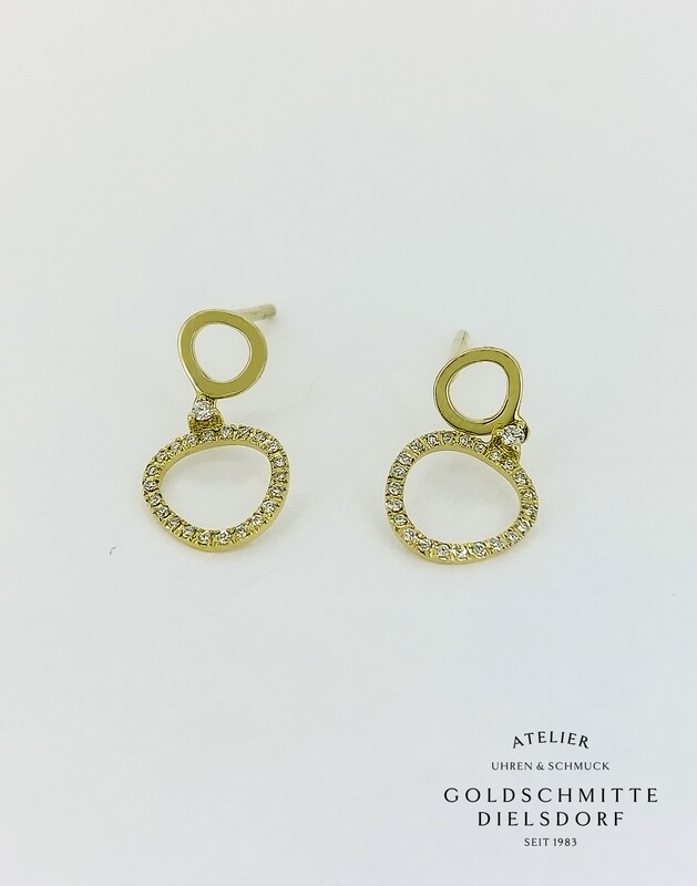 Ohrhänger Gelbgold 750 mit 48 Brillanten