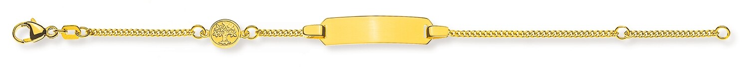Bébé Bracelet Panzer mit Lebensbaum Gelbgold 750