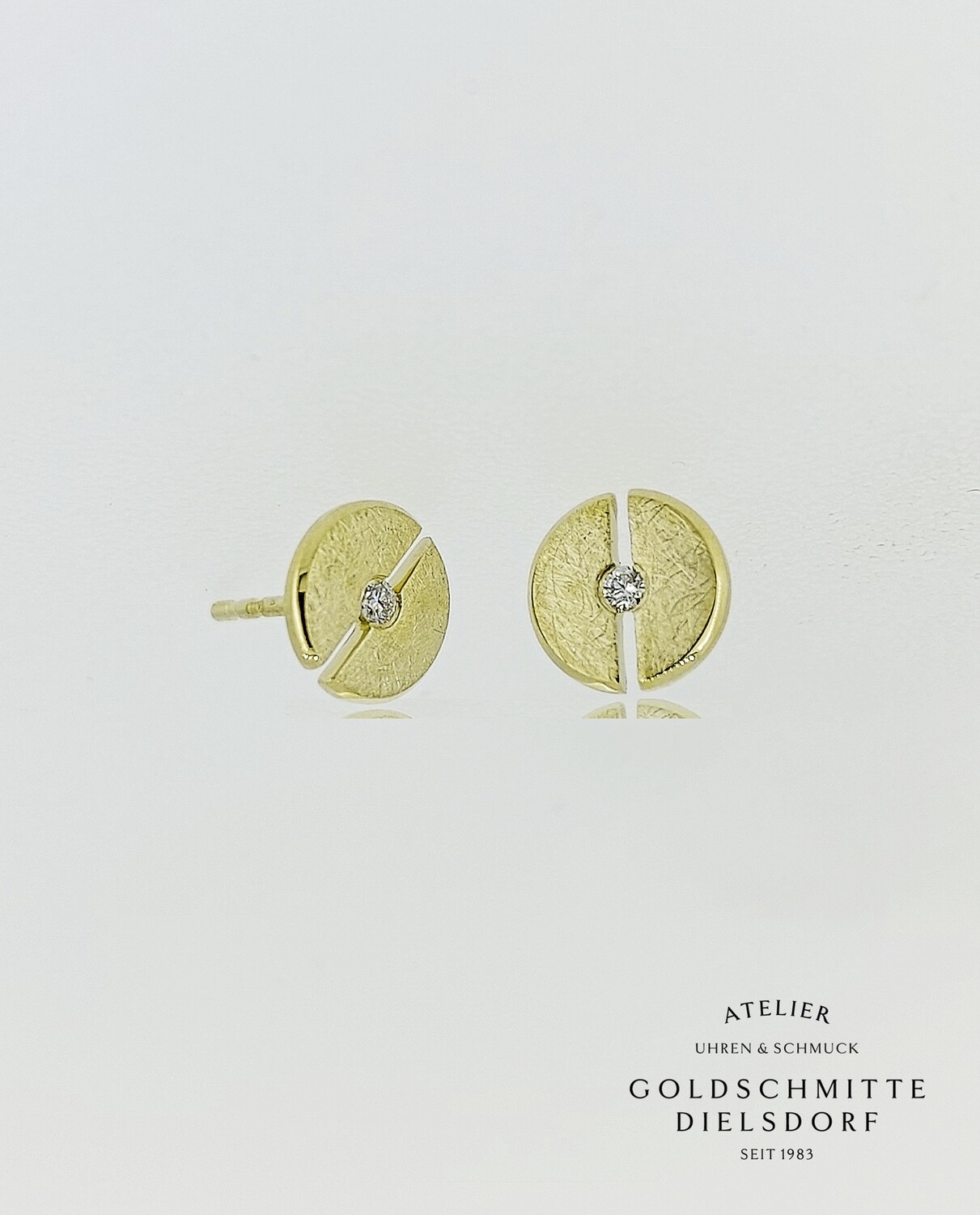 Ohrstecker rund Ø7mm Gelbgold 750