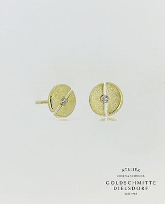 Ohrstecker rund Ø7mm Gelbgold 750
