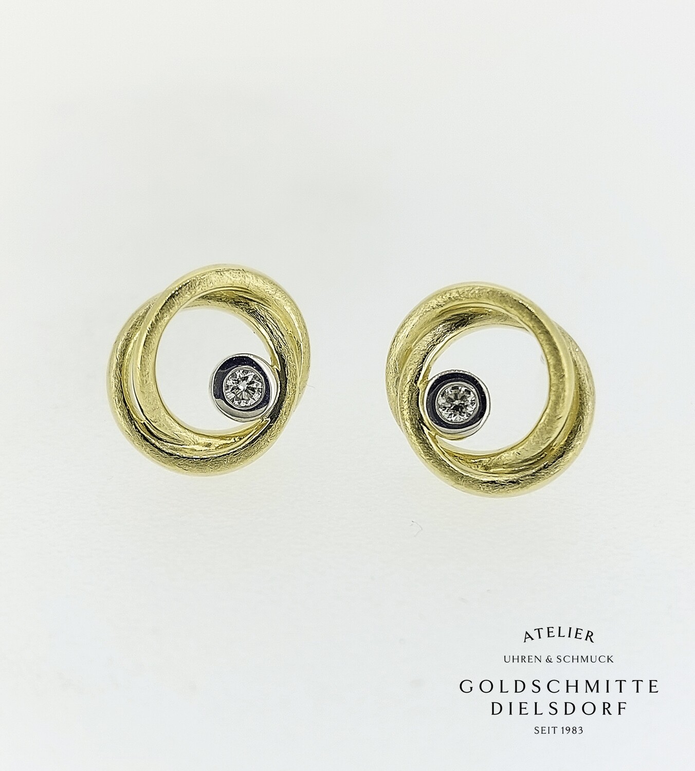 Ohrstecker Gelbgold 750 mit 2 Brillanten