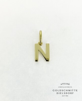 Anhänger Buchstaben "N" Gelbgold 750