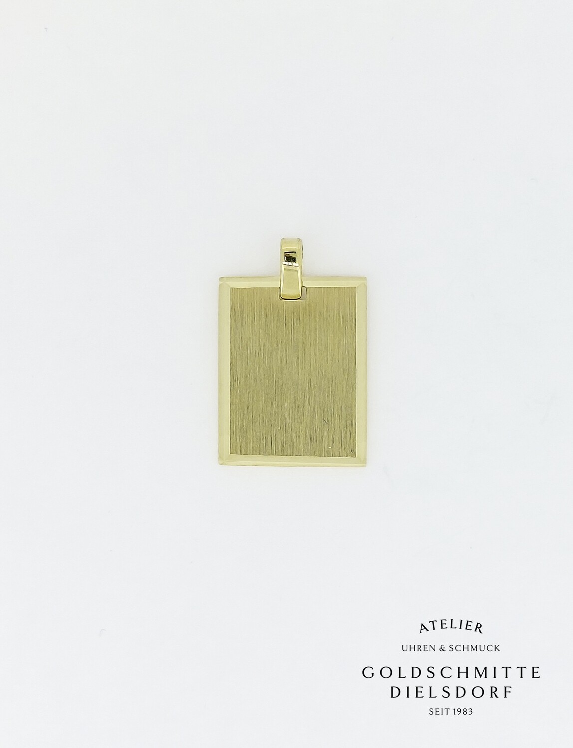 Anhänger Gelbgold 750 mit Gravur Platte