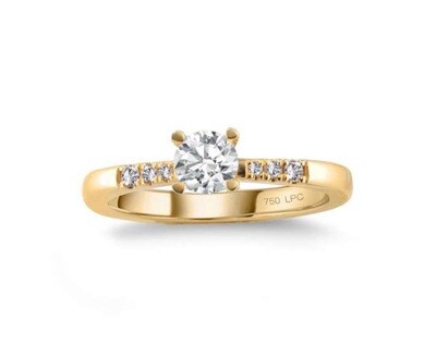 Solitär Ring mit 7 Brillanten Gelbgold 750
